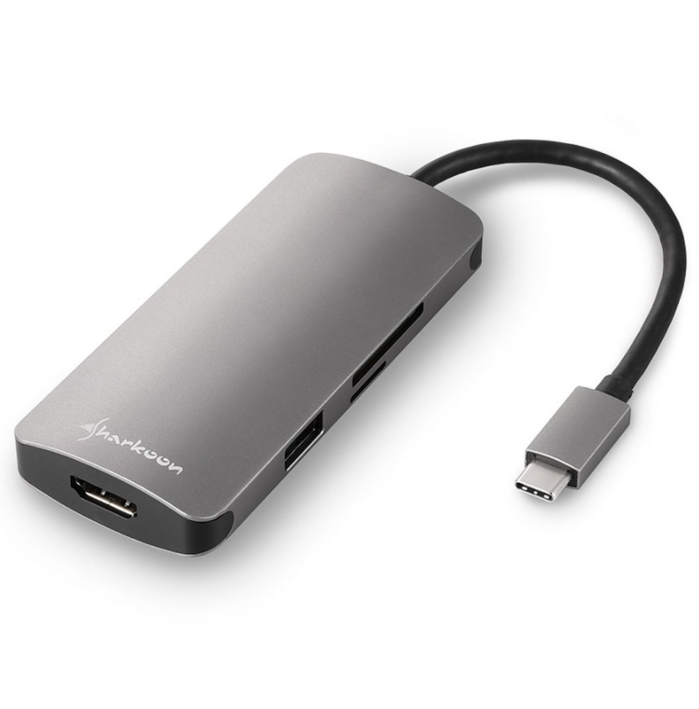 Sharkoon DUB-CMPA | Multiport Adapter | USB-C 3.2 Gen 1 | Grijs