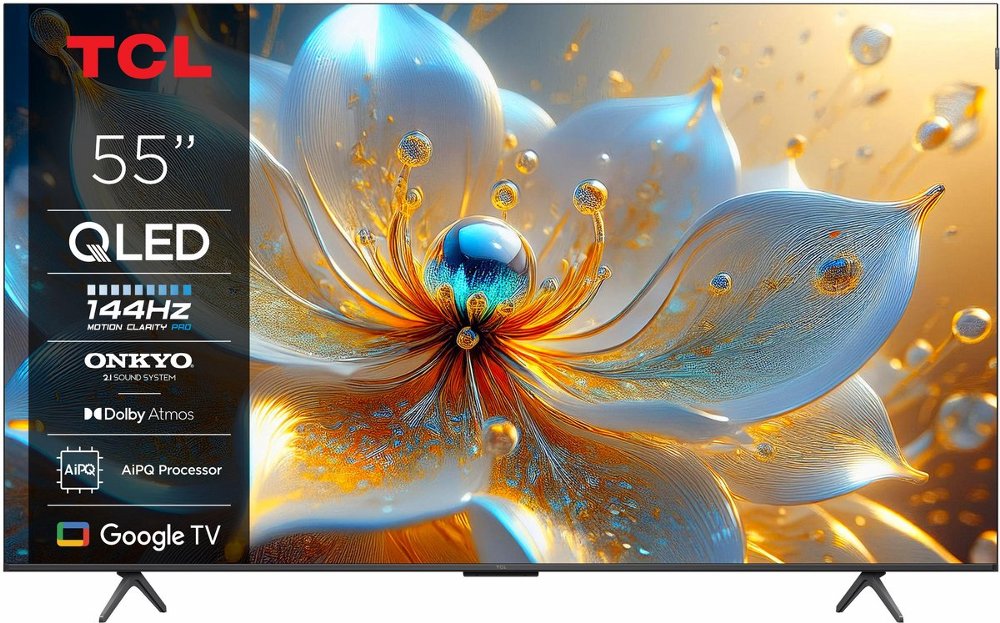 TCL 55T8C | 55″ 4K Ultra HD QLED Smart TV | 120Hz | Google TV + Wifi | Dolby Vision & HDR10+ | HDMI 2.1 (2025)