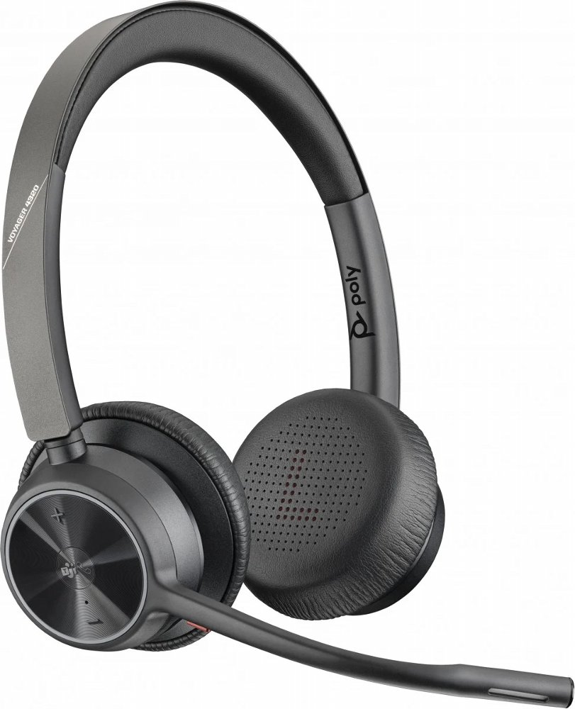 Poly Voyager 4320 MS Stereo | Bluetooth Headset | USB-A Dongle (BT700) | Zwart