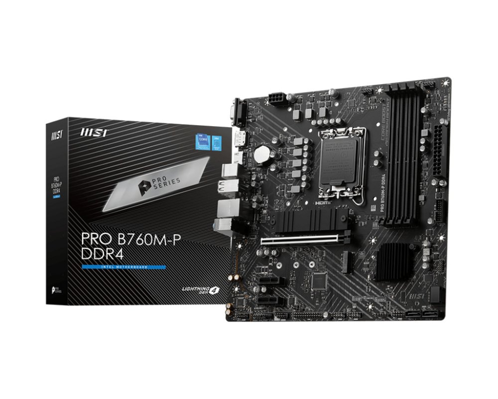 MSI PRO B760M-P | Socket LGA 1700 | Intel B760 | 4xDDR5 | Micro-ATX | Moederbord