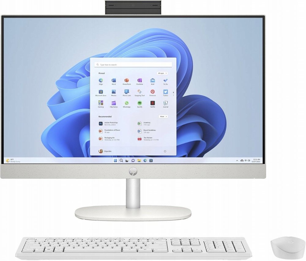 HP All-in-One | 24” Full HD IPS | AMD Ryzen 3 7320U | 8GB DDR5 | 512GB SSD | IR Camera | W11 Professional | Met Keyboard & Muis