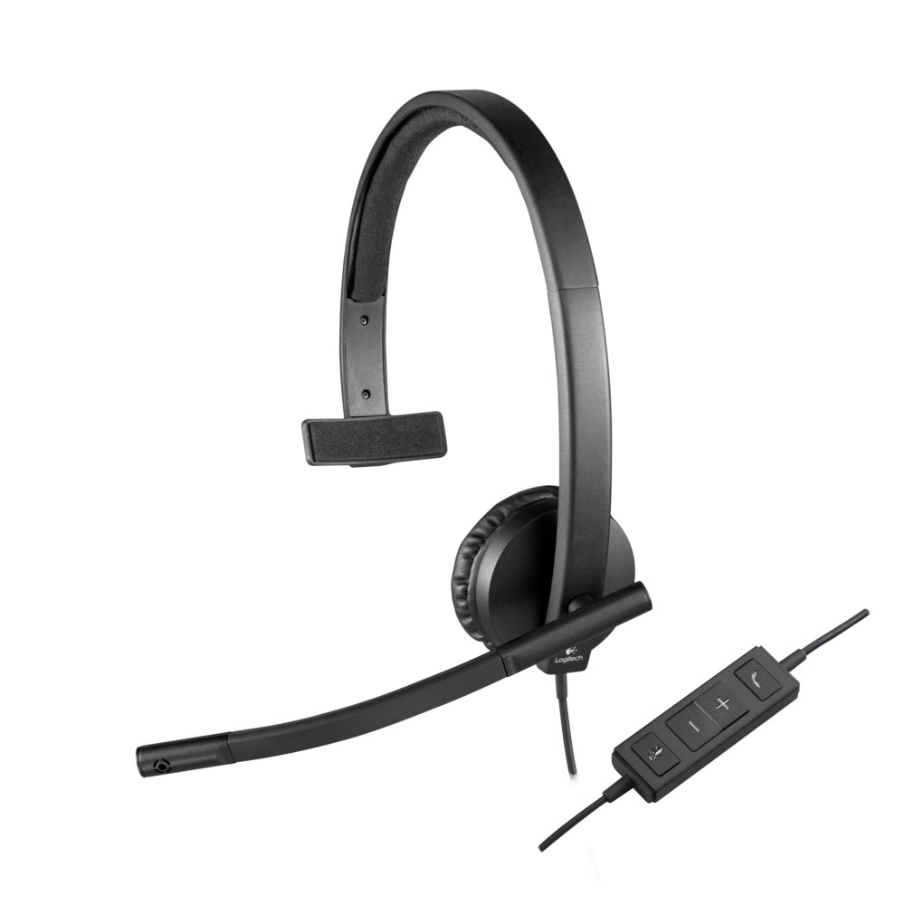 Logitech H570e | Bedrade On-ear Mono Headset | USB-A | Zwart