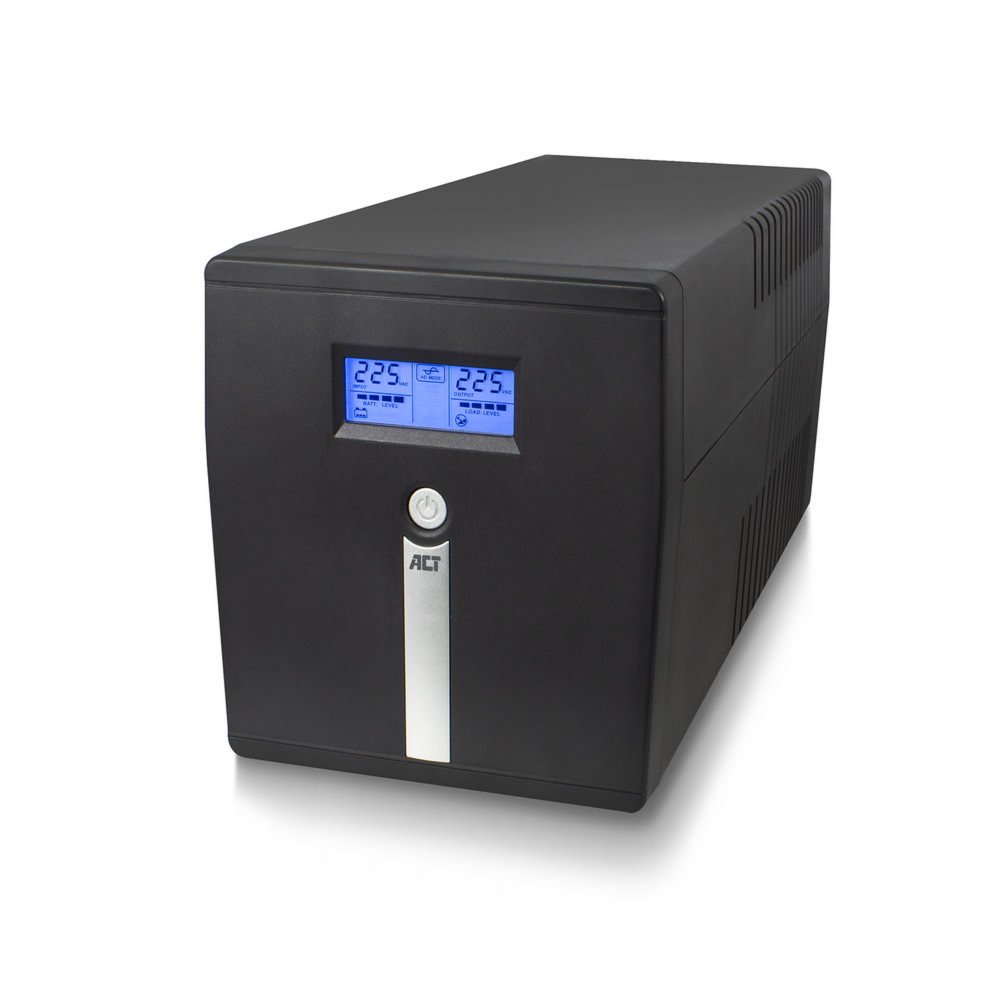 ACT Line-Interactive UPS AC2310 | 1000 VA Vermogen | 4 Uitgangen | Spanningstabilisatie met AVR | Beveiliging bij Netstoringen