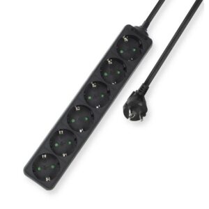 ACT AC2460 | Stekkerdoos | 6 Stopcontacten | 3 m | Binnen | Zwart