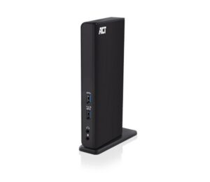 ACT AC7049 | USB-C/A Multiport Docking Station | 2x HDMI (2048x1152) + Ethernet + 6x USB + Audio | Zwart