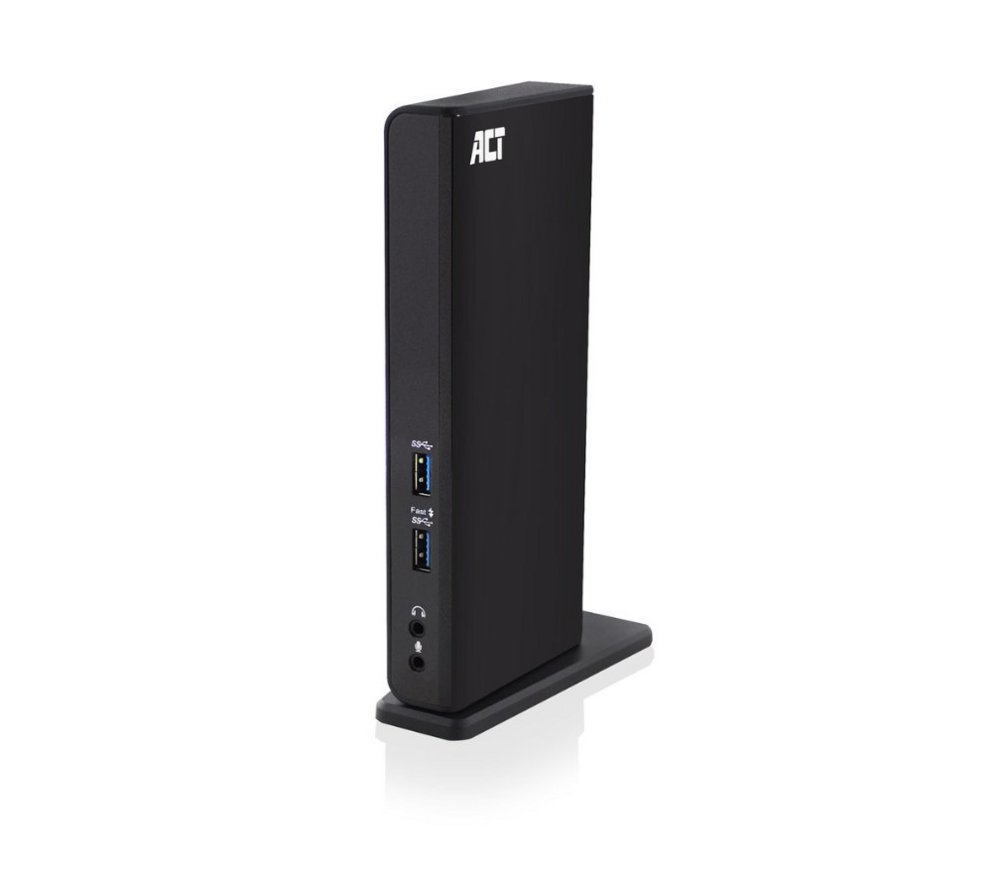 ACT AC7049 | USB-C/A Multiport Docking Station | 2x HDMI (2048×1152) + Ethernet + 6x USB + Audio | Zwart