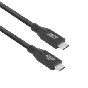 ACT | USB 3.0 Kabel | 10Gbps | 60W | USB-C naar USB-C | 2m | Zwart