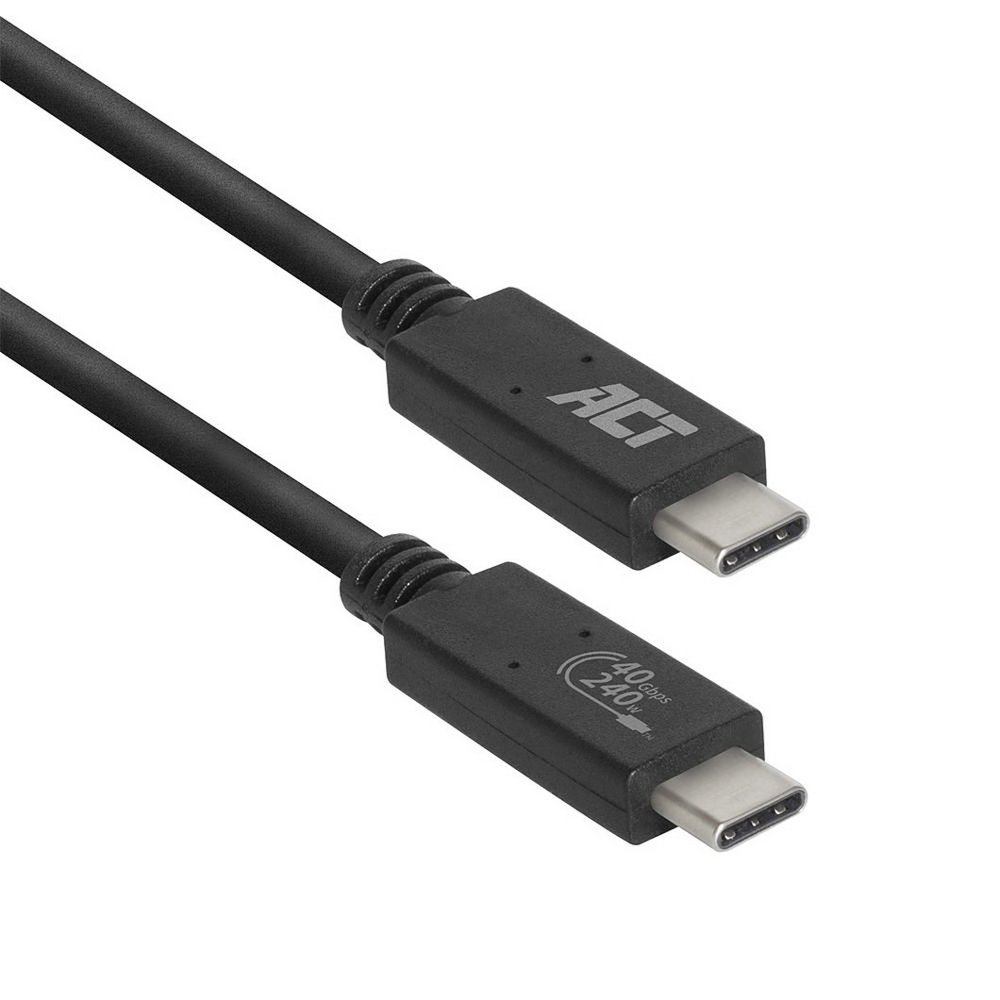 ACT AC7451 | USB4 Gen 3×2 Kabel | USB-C naar USB-C | 0.8m | Zwart