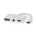 Nedis CCGB64790WT01 | Laptop Dock & Poortreplicator USB 2.0 Type-C | 1× USB-A + 1× USB-C + 3,5 mm audio | 480 Mbps | Wit