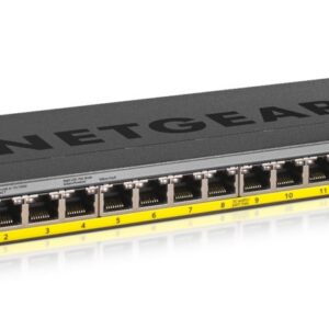 NETGEAR GS116LP | Unmanaged Switch | 16 Poorten | Gigabit Ethernet (10/100/1000 Mbps) | PoE | Zwart