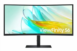 Samsung ViewFinity S6 S65UC | 34" UltraWide Curved Monitor | 100Hz | USB-C Dock | Ethernet | 90W Power Delivery | KVM Switch