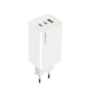 Mobiparts GaN Wall Charger | 2x USB-C & 3.0 USB-A QC 65W | Wit