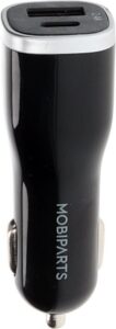 Mobiparts Car Charger | Dual USB-A & USB-C Autolader 12W | Zwart