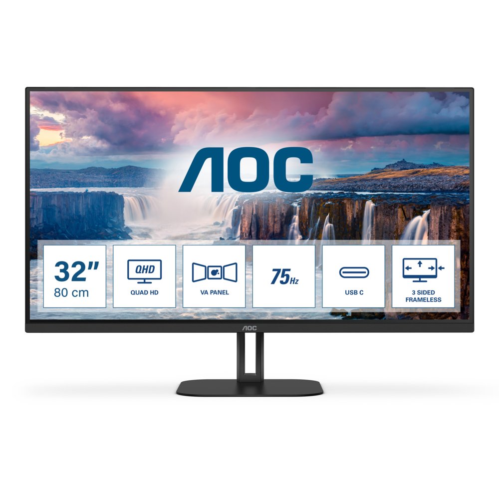 AOC Q32V5CE/BK 31.5″ | 2560 x 1440 VA | 75Hz | Monitor