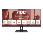 AOC U34E2M 34″ | UWQHD 3440×1440 | VA | 100Hz | 4ms | Ultrawide Monitor | Zwart