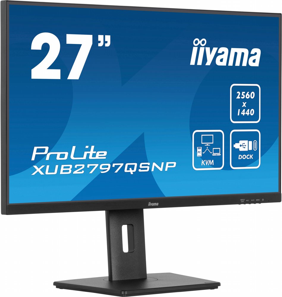 iiyama ProLite XUB2797QSNP-B1 27” | 2560×1440 QHD IPS | 100Hz | USB-C Dock | KVM Switch | 1ms | Monitor